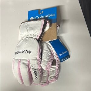 NWT Columbia Pink and White Women’s Small Ski/Snow Gloves